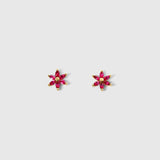 Amalia - Ruby Flower Ear Jacket Earrings – La Fleur Rouge Collection of Rubies & Solid Gold - Aurora Laffite Jewelry