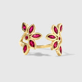 Amalia - Ruby Flower Open Ring – La Fleur Rouge Collection of Rubies & Solid Gold - Aurora Laffite Jewelry
