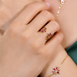 Amalia - Ruby Flower Open Ring – La Fleur Rouge Collection of Rubies & Solid Gold - Aurora Laffite Jewelry