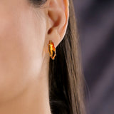 Citrine Marquise Stud Earrings in Solid Gold – Sunset Glow Set - Aurora Laffite Jewelry