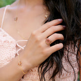 Flavia - Ruby Flower Halo Ring – La Fleur Rouge Collection of Rubies & Solid Gold - Aurora Laffite Jewelry