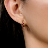 Lilita - Ruby Hoop Earrings – La Fleur Rouge Collection of Rubies & Solid Gold - Aurora Laffite Jewelry