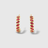 Lilita - Ruby Hoop Earrings – La Fleur Rouge Collection of Rubies & Solid Gold - Aurora Laffite Jewelry