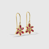 Maria - Ruby Flower Dangle Earrings – La Fleur Rouge Collection of Rubies & Solid Gold - Aurora Laffite Jewelry