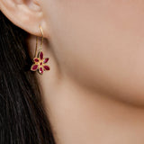 Maria - Ruby Flower Dangle Earrings – La Fleur Rouge Collection of Rubies & Solid Gold - Aurora Laffite Jewelry