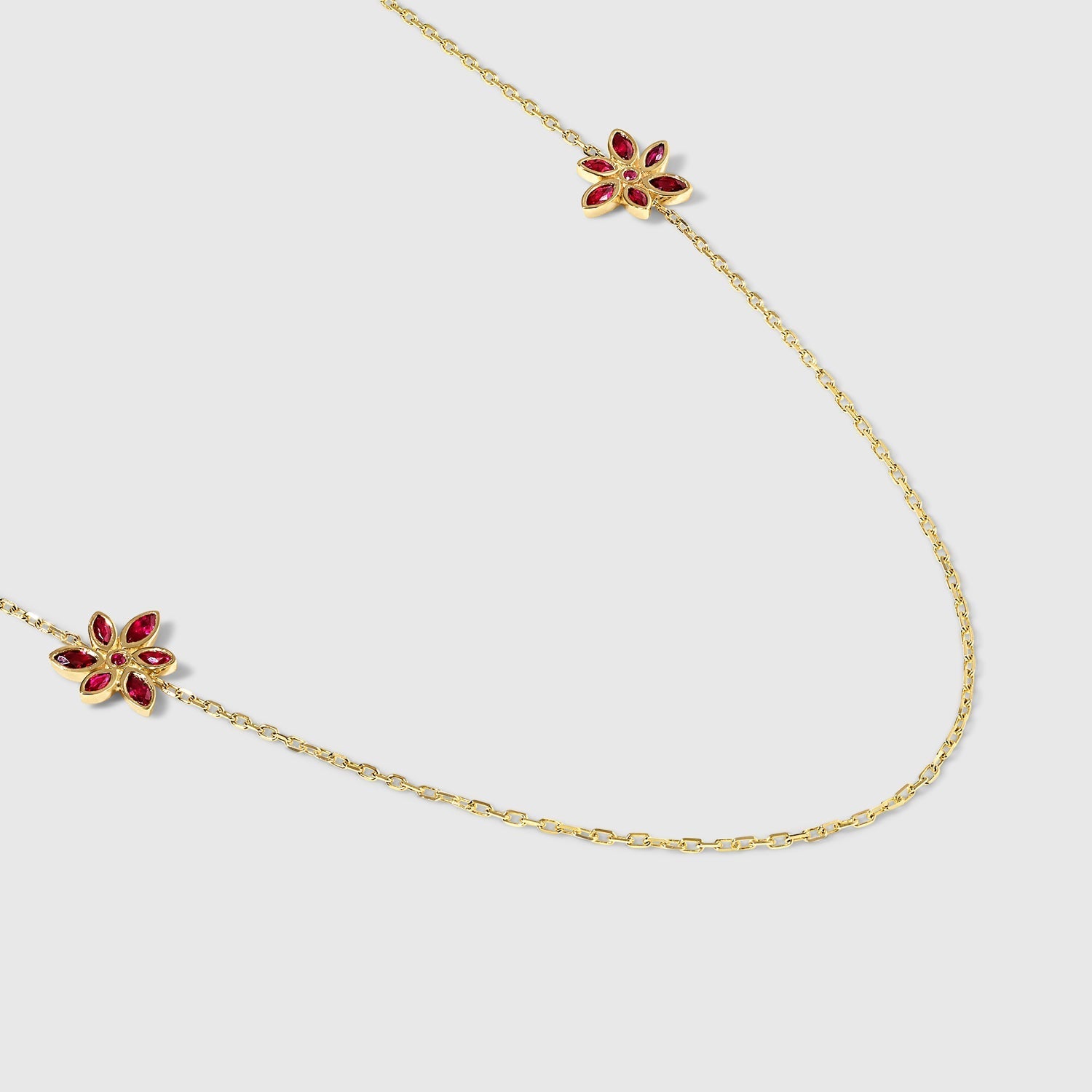 Maria - Ruby Flower Necklace – La Fleur Rouge Collection of Rubies & Solid Gold - Aurora Laffite Jewelry
