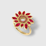 Alicia - Ruby Flower Ring – La Fleur Rouge Collection of Rubies & Solid Gold - Aurora Laffite Jewelry