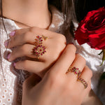 Alicia - Ruby Flower Ring – La Fleur Rouge Collection of Rubies & Solid Gold - Aurora Laffite Jewelry