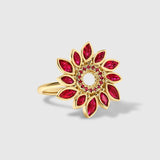 Alicia - Ruby Flower Ring – La Fleur Rouge Collection of Rubies & Solid Gold - Aurora Laffite Jewelry