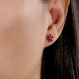 Gladis - Ruby Flower Stud Earrings – La Fleur Rouge Collection of Rubies & Solid Gold - Aurora Laffite Jewelry