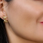 Golden Hummingbird Stud Earrings in Solid Gold – The “Humming Beauty” Set - Aurora Laffite Jewelry