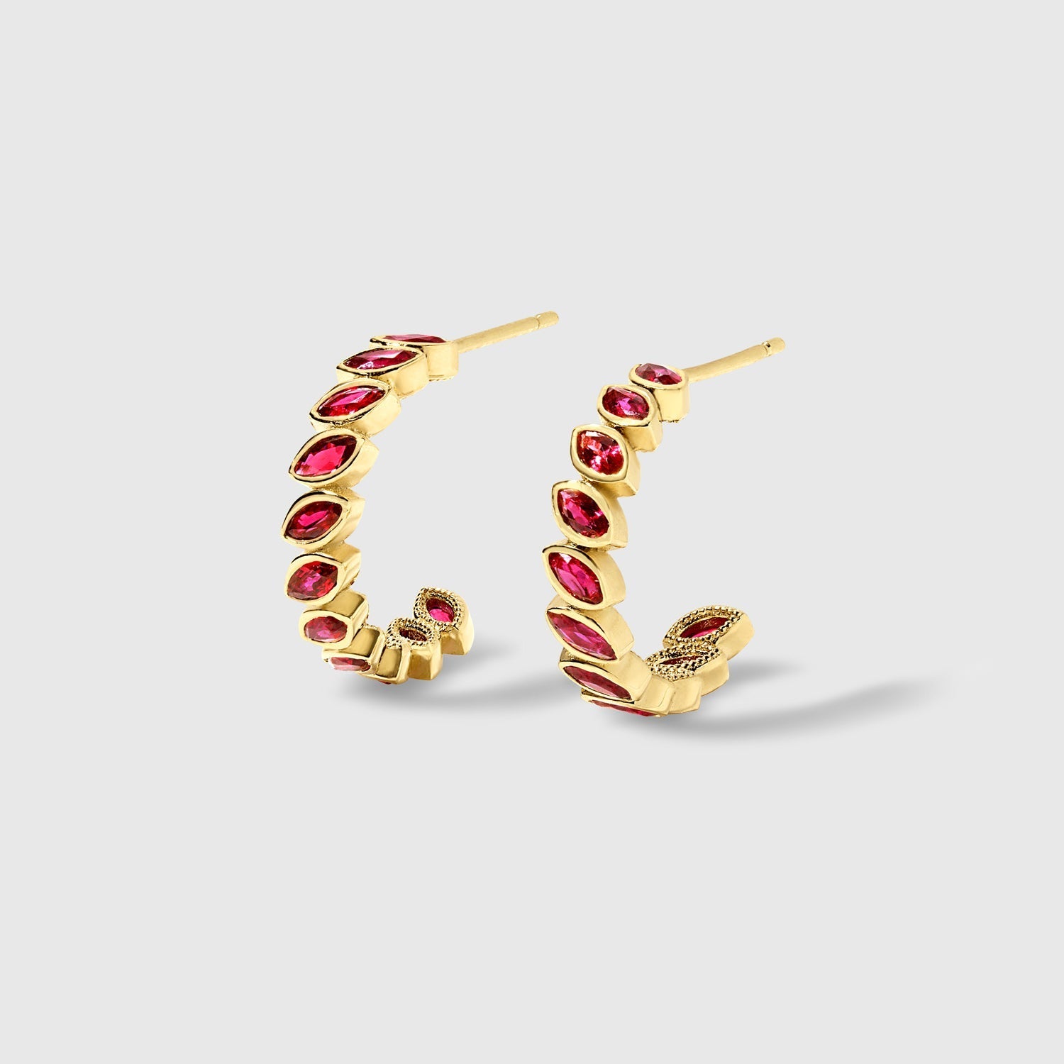 Lilita - Ruby Hoop Earrings – La Fleur Rouge Collection of Rubies & Solid Gold - Aurora Laffite Jewelry