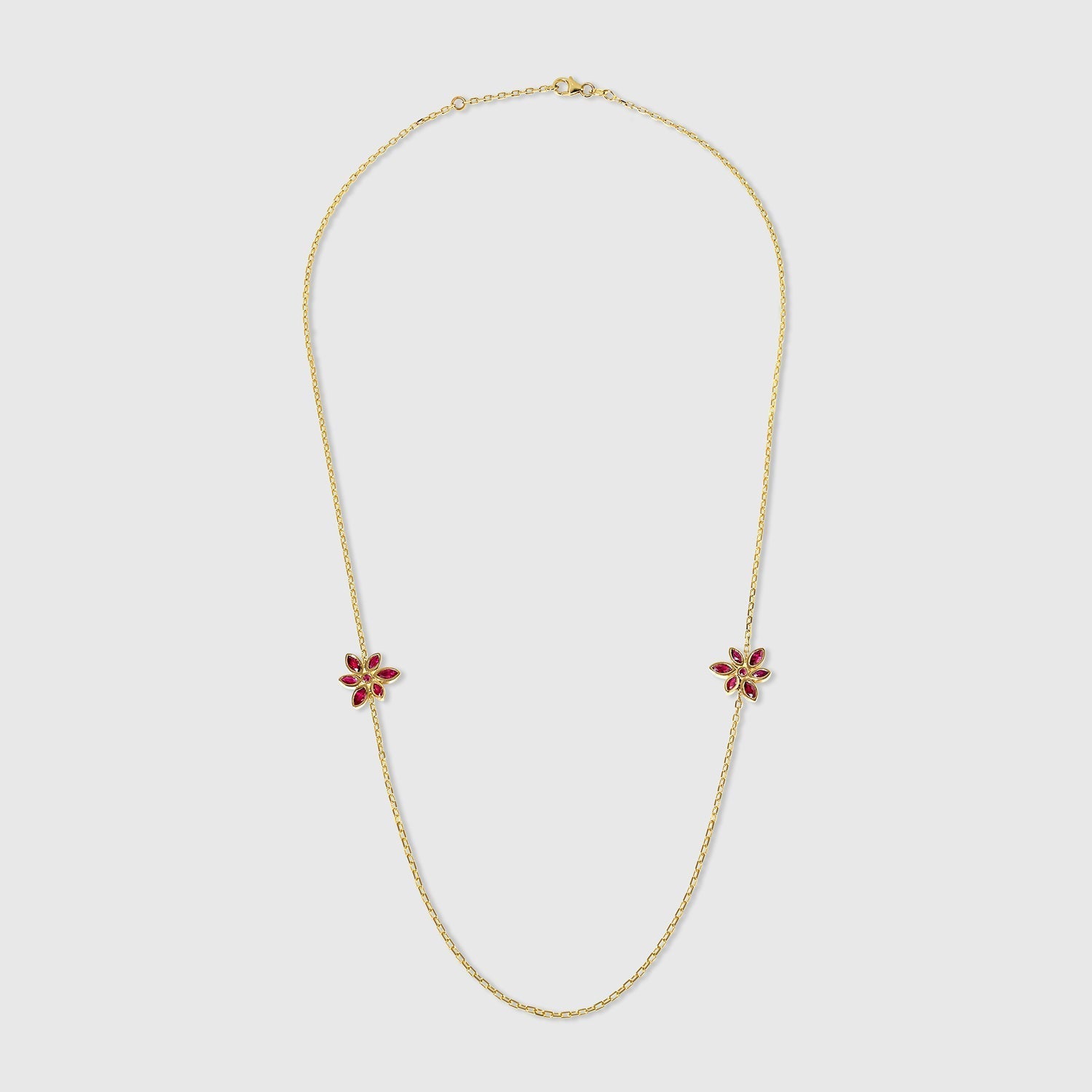 Maria - Ruby Flower Necklace – La Fleur Rouge Collection of Rubies & Solid Gold - Aurora Laffite Jewelry